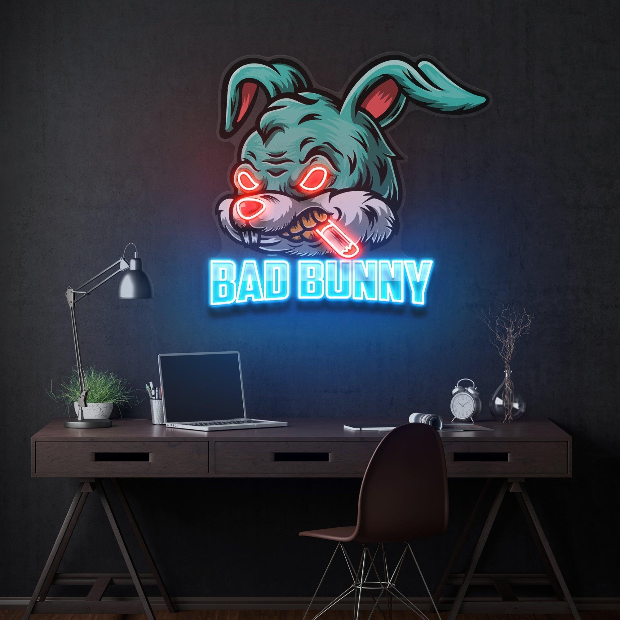 Bad Bunny Artwork Led Neon Sign Light - Neonbir
