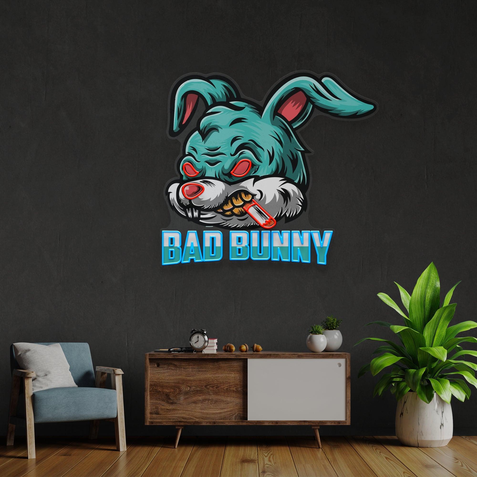 Bad Bunny Artwork Led Neon Sign Light - Neonbir