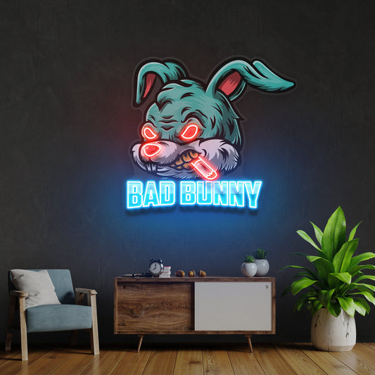 Bad Bunny Artwork Led Neon Sign Light - Neonbir