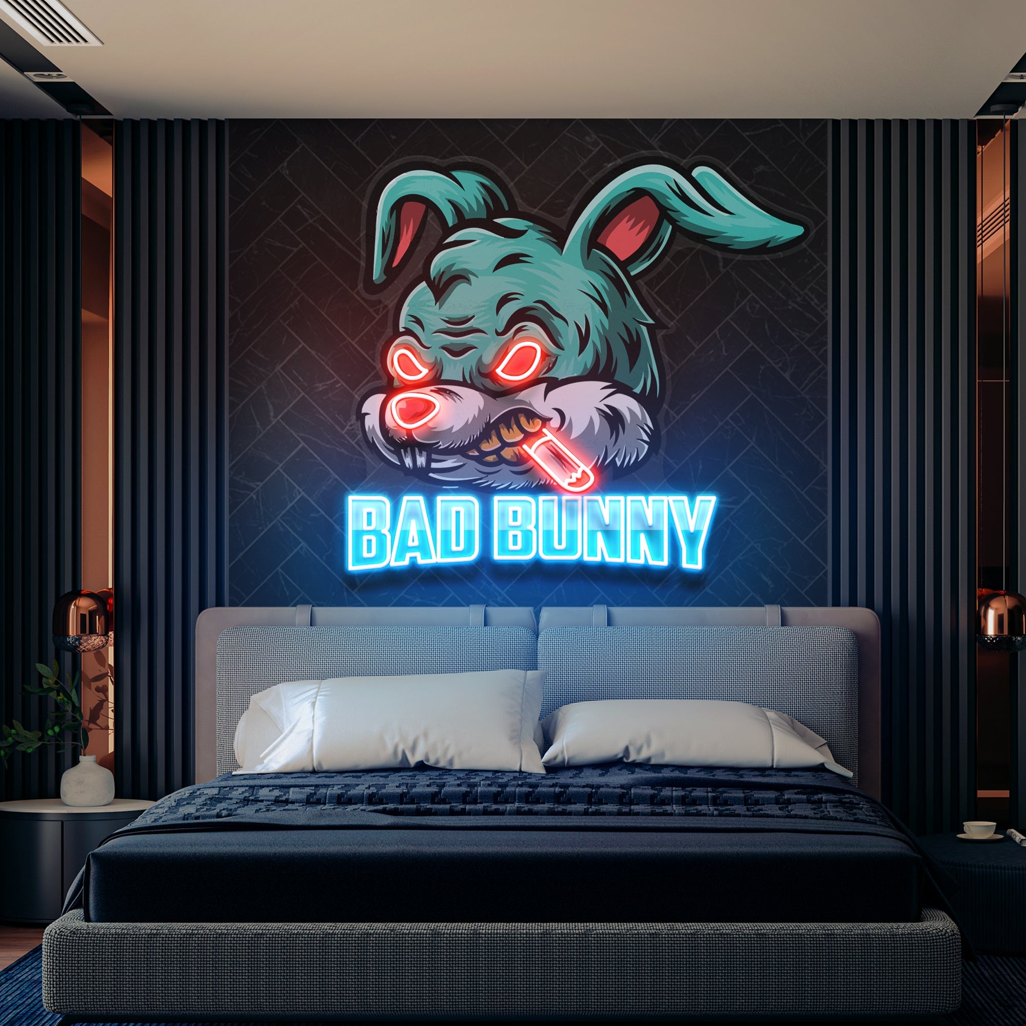 Bad Bunny Artwork Led Neon Sign Light - Neonbir