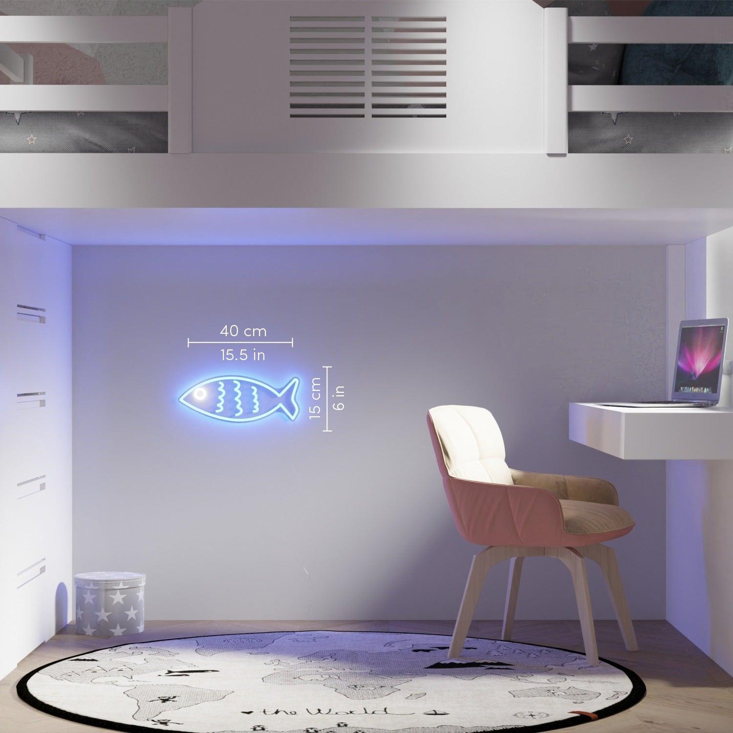 Fishy Friend Blue - Neon Tabela - Neonbir