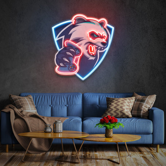Bear Gamer Artwork Led Neon Sign Light - Neonbir