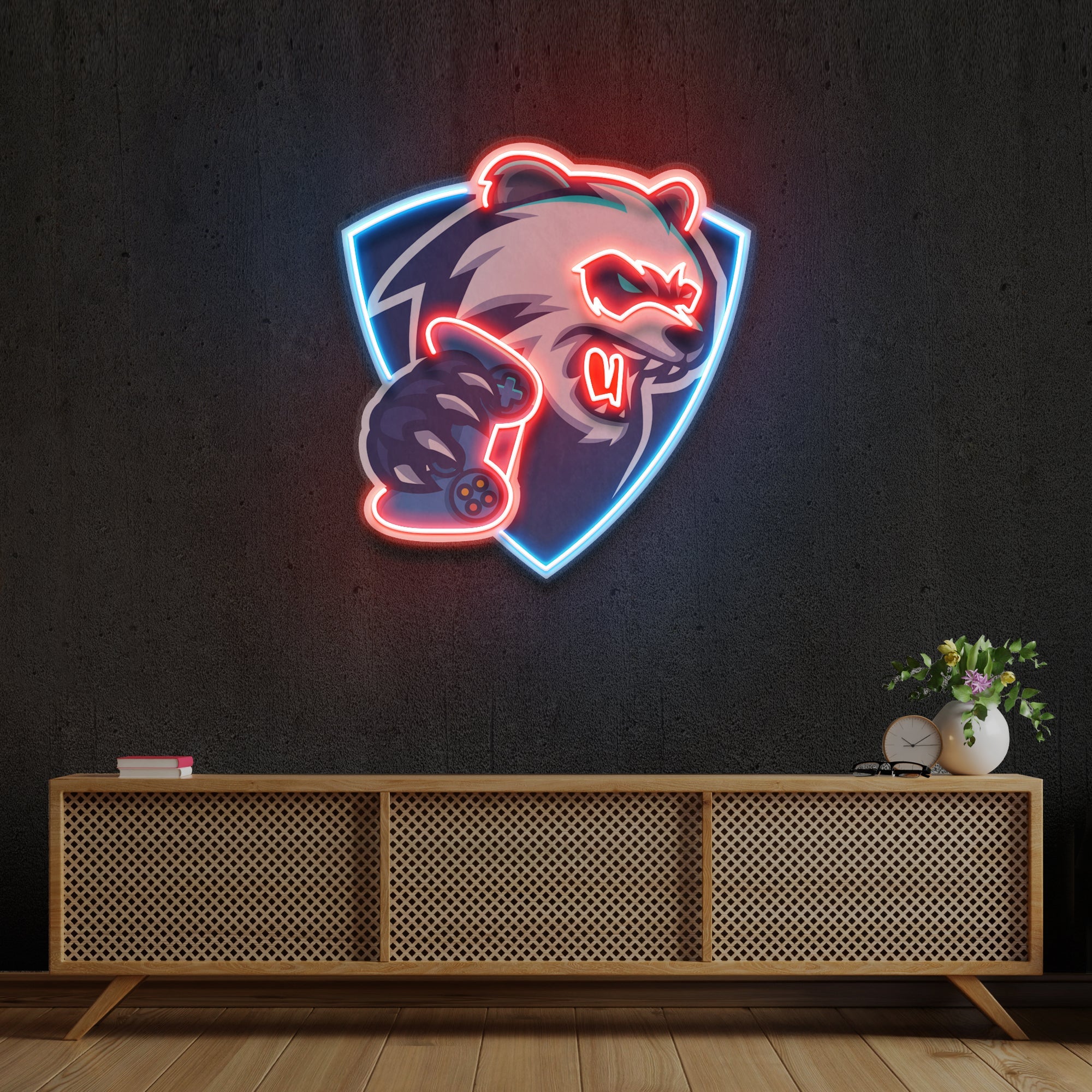 Bear Gamer Artwork Led Neon Sign Light - Neonbir