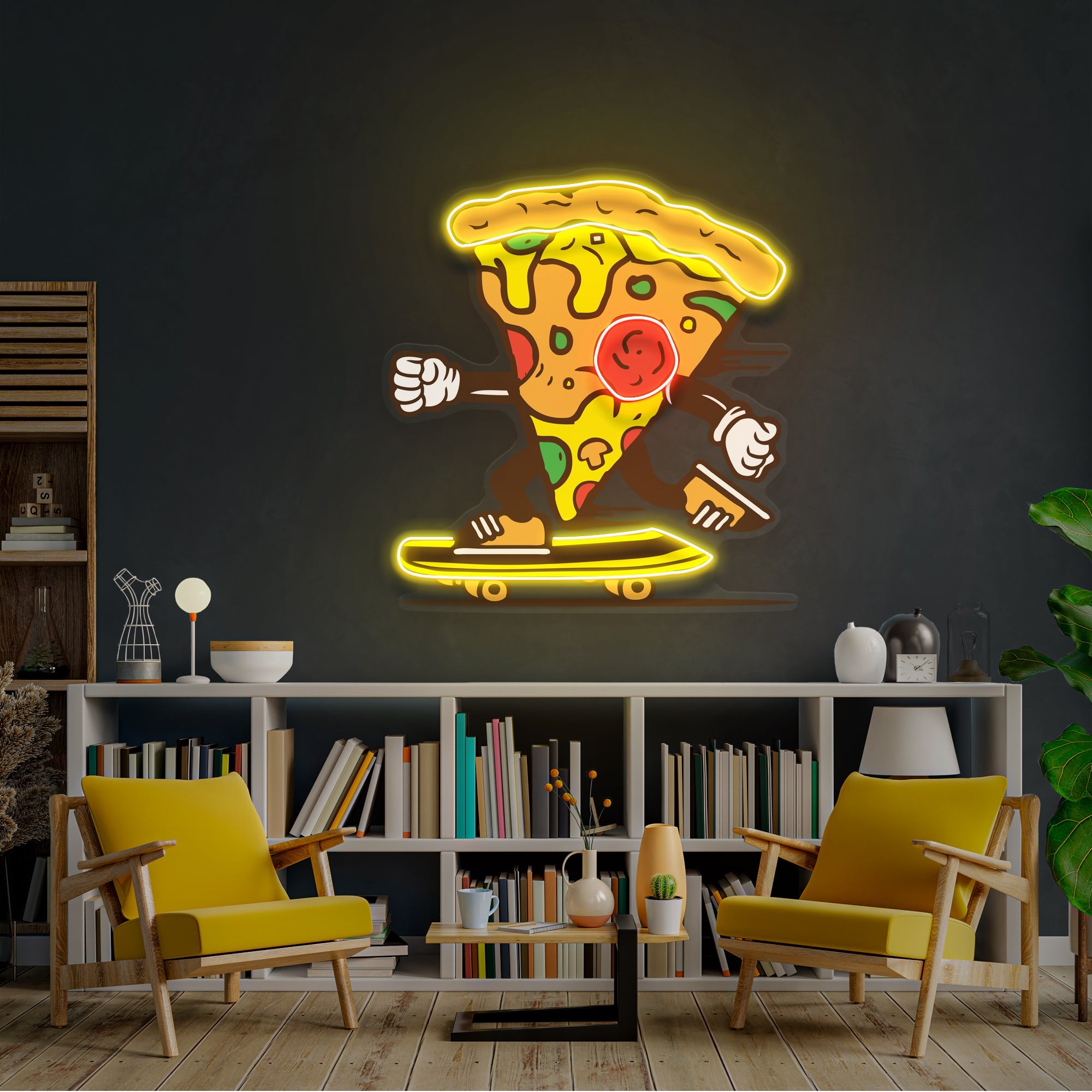 Pizza Skater Artwork Led Neon Sign Light - Neonbir