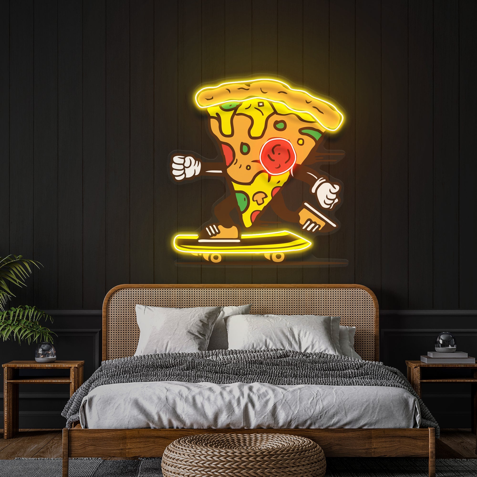 Pizza Skater Artwork Led Neon Sign Light - Neonbir