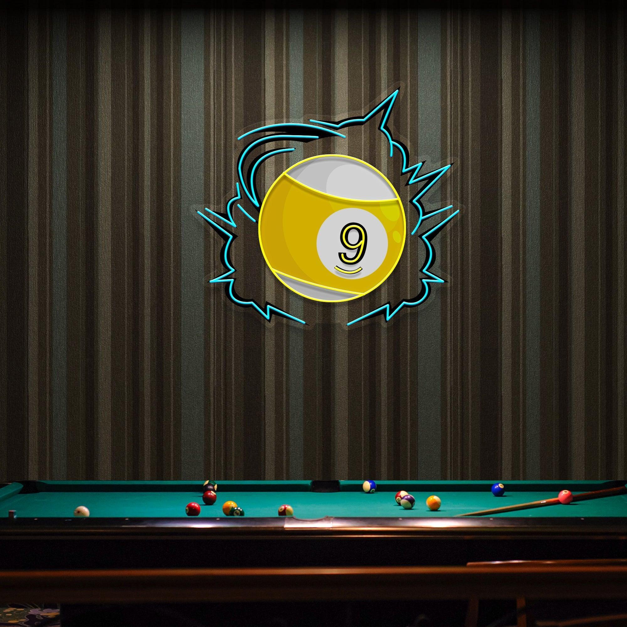 Billiards Decor, Snooker Wall Sign, Man Cave Wall Art, Artwork Led Neon Sign Light - Neonbir
