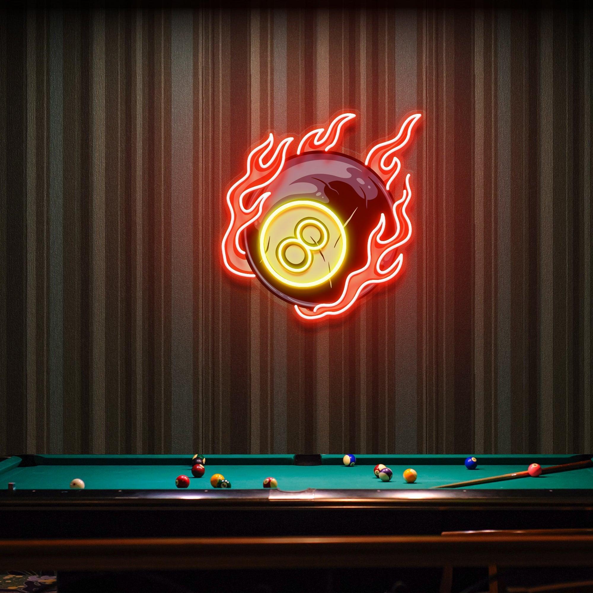 Billiard Pool Wall Decor, Poolroom, Sport Art Decor Home Interior Artwork Led Neon Sign Light - Neonbir
