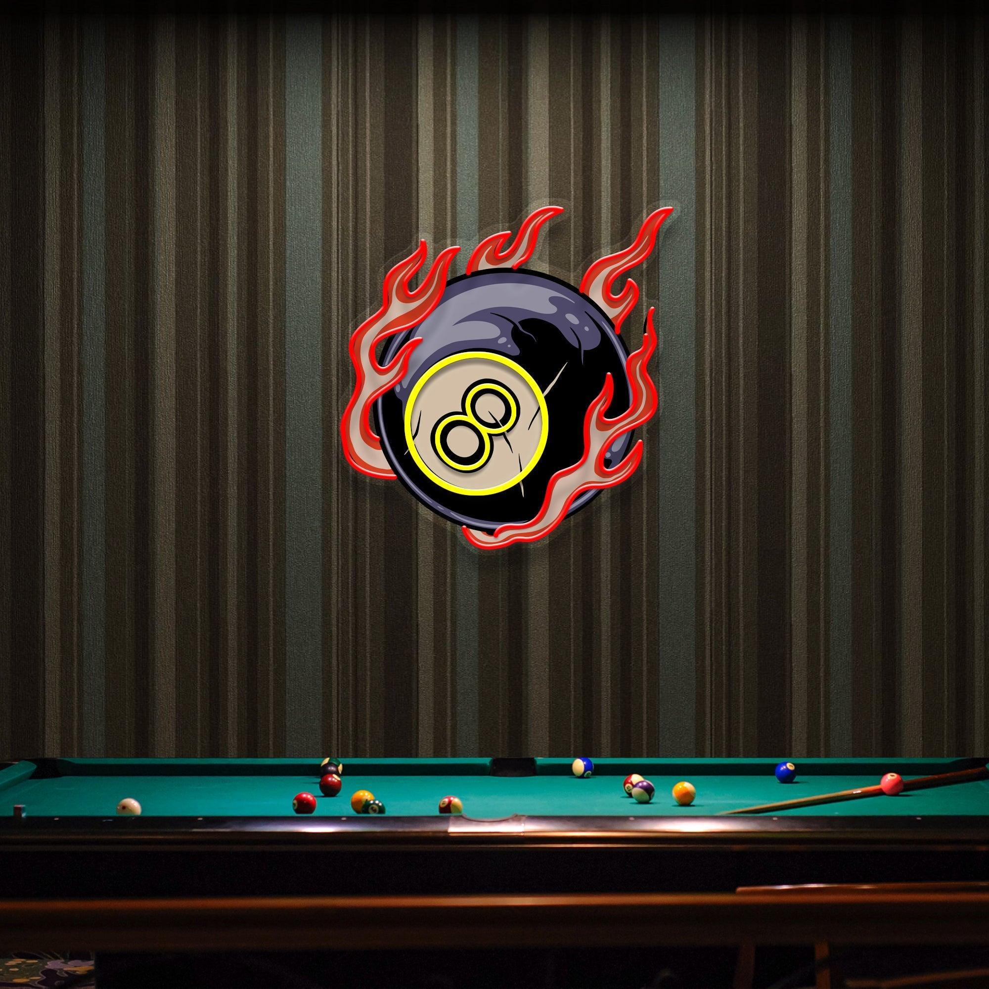 Billiard Pool Wall Decor, Poolroom, Sport Art Decor Home Interior Artwork Led Neon Sign Light - Neonbir