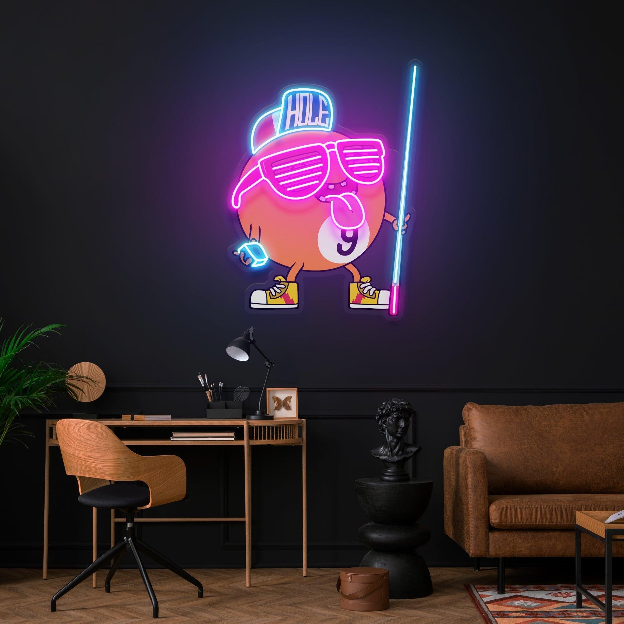 Billiards Room Decor, Gift For Pool Player Artwork Led Neon Sign Light - Neonbir