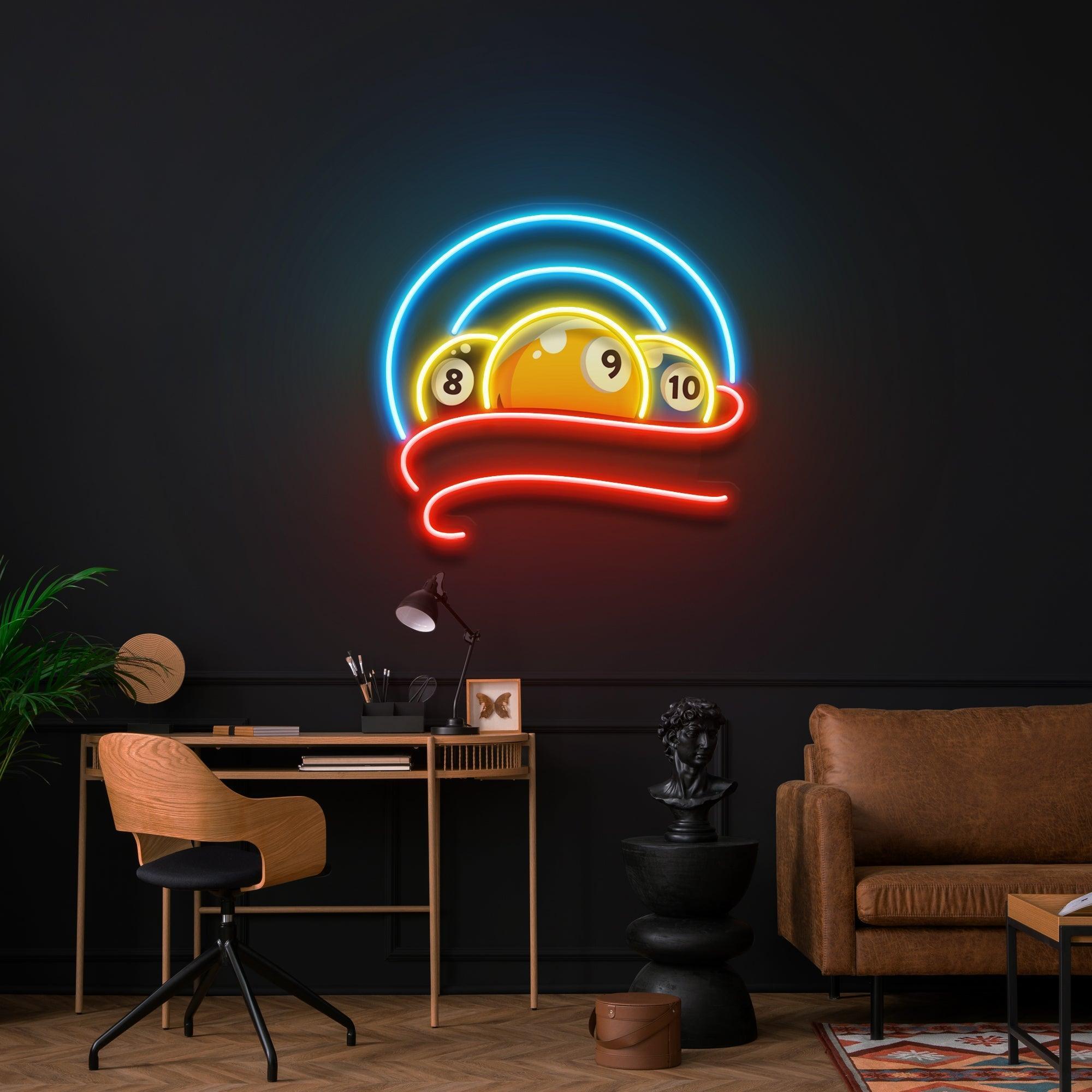 Billiard, Pool And Snooker Artwork Led Neon Sign Light - Neonbir