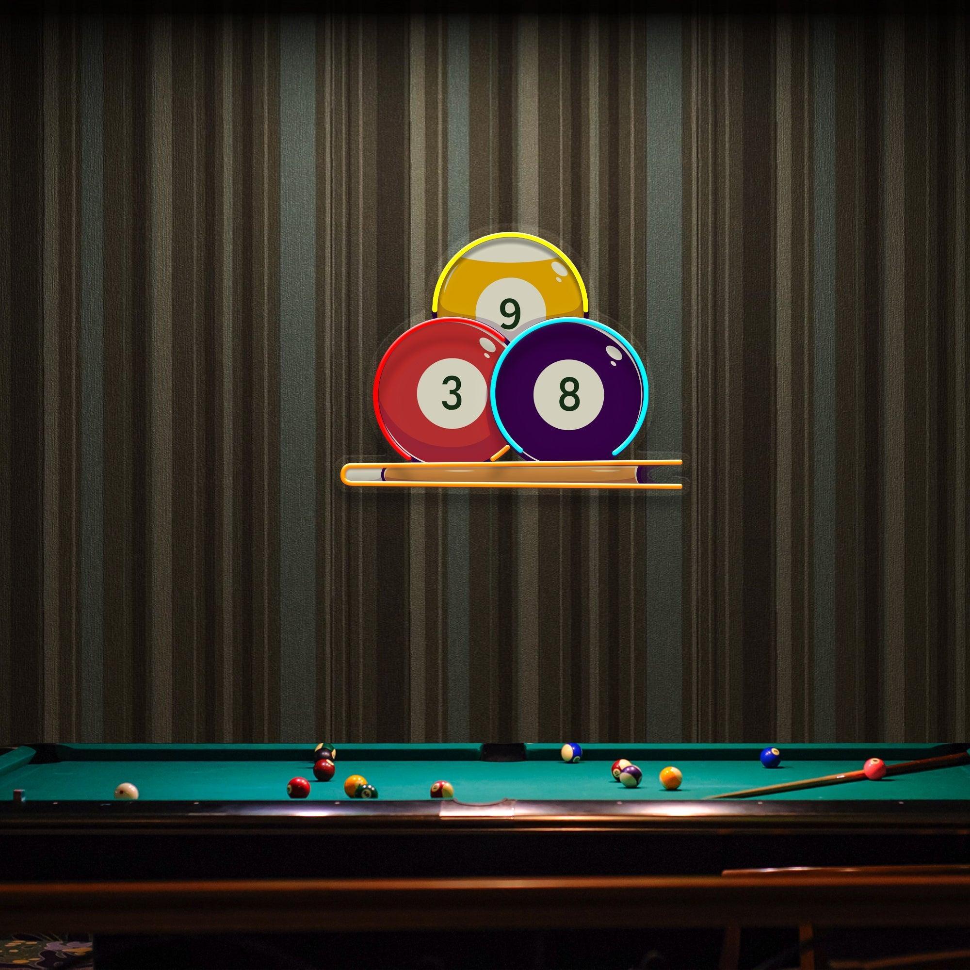 Pool Wall Art, Billiards Artwork, Pool Table Decor, Game Room Wall Decor, Billiards Decor, Gift For Pool Player Artwork Led Neon Sign Light - Neonbir