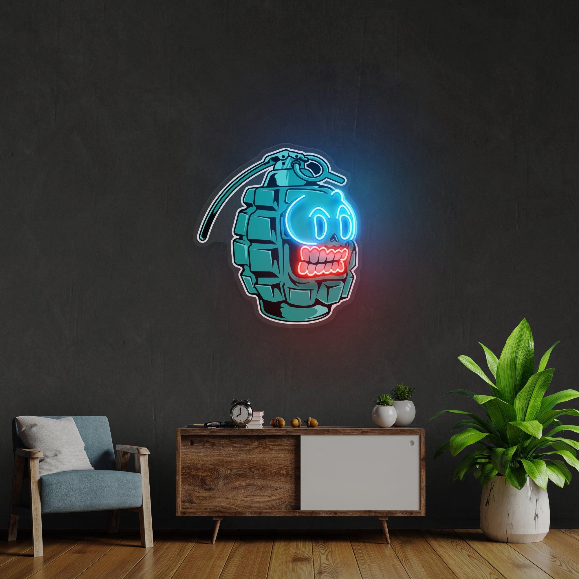 Grenade Cartoon Artwork Led Neon Sign Light - Neonbir