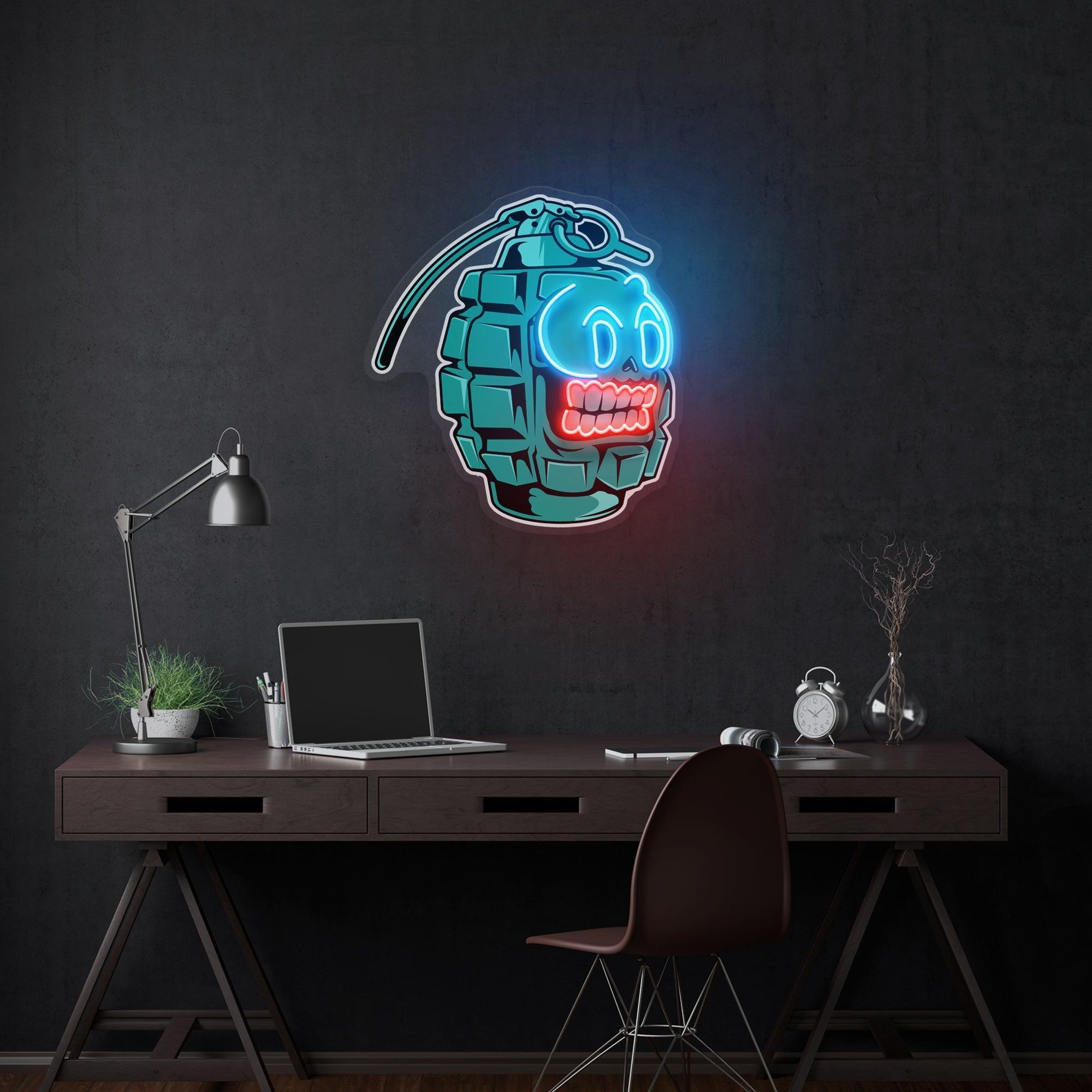 Grenade Cartoon Artwork Led Neon Sign Light - Neonbir
