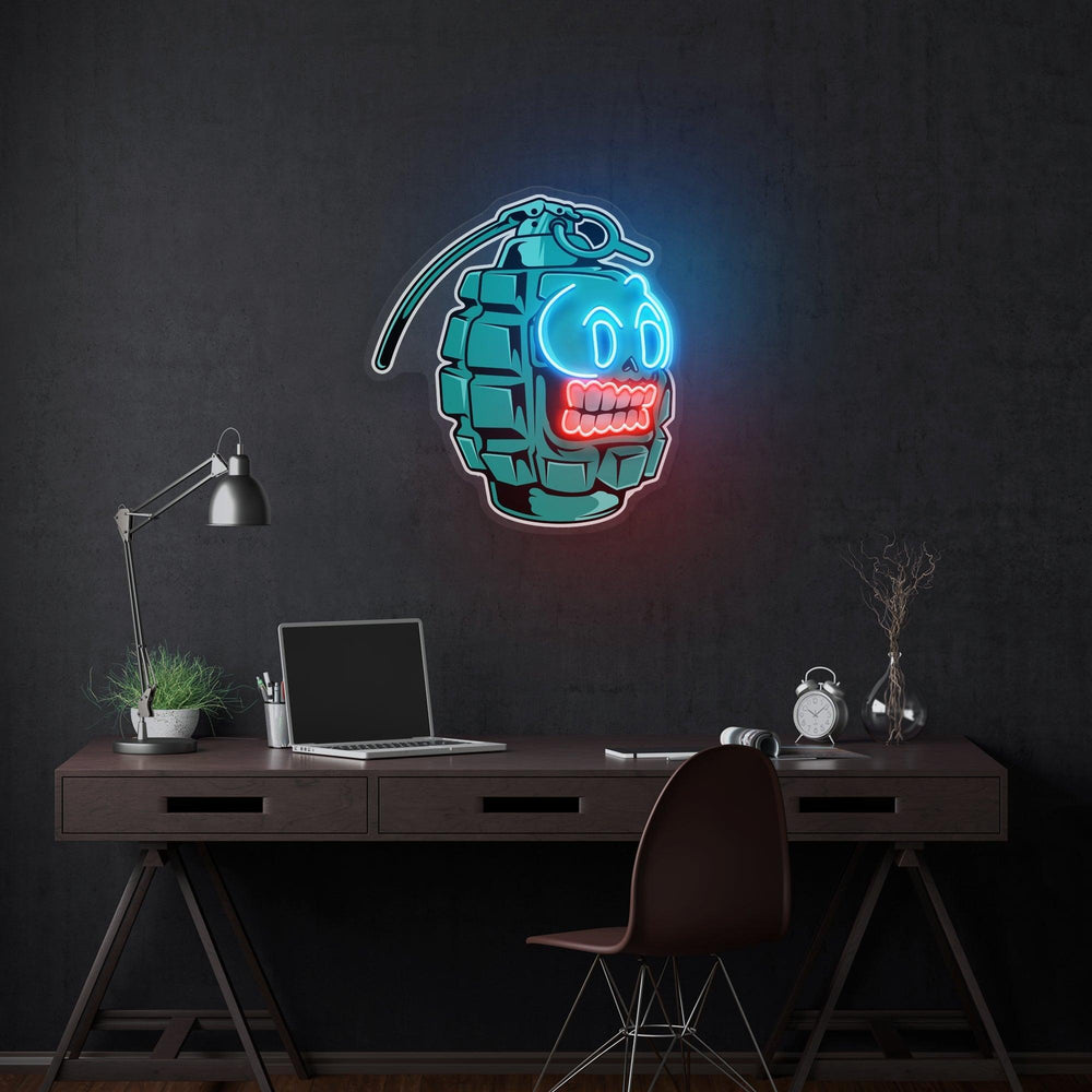 Grenade Cartoon Artwork Led Neon Sign Light - Neonbir