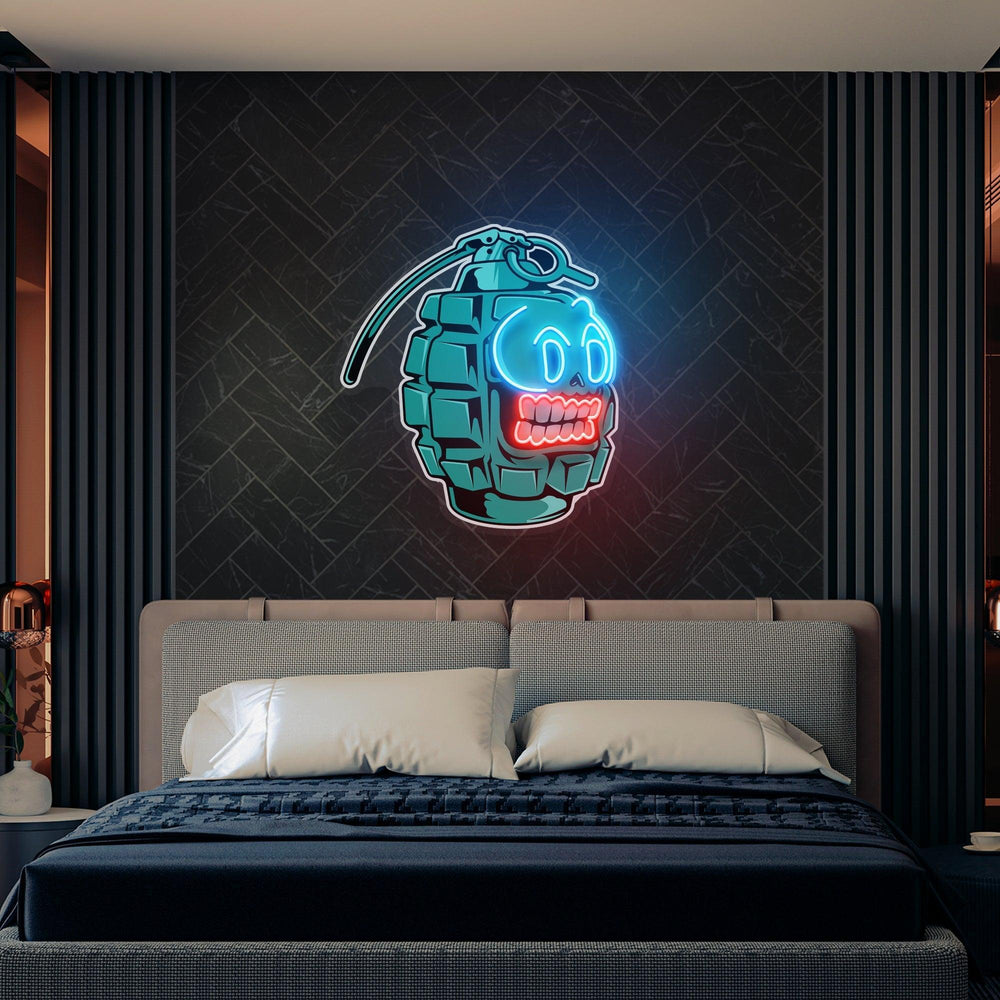 Grenade Cartoon Artwork Led Neon Sign Light - Neonbir