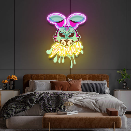 Bunny Gangsta Artwork Led Neon Sign Light - Neonbir