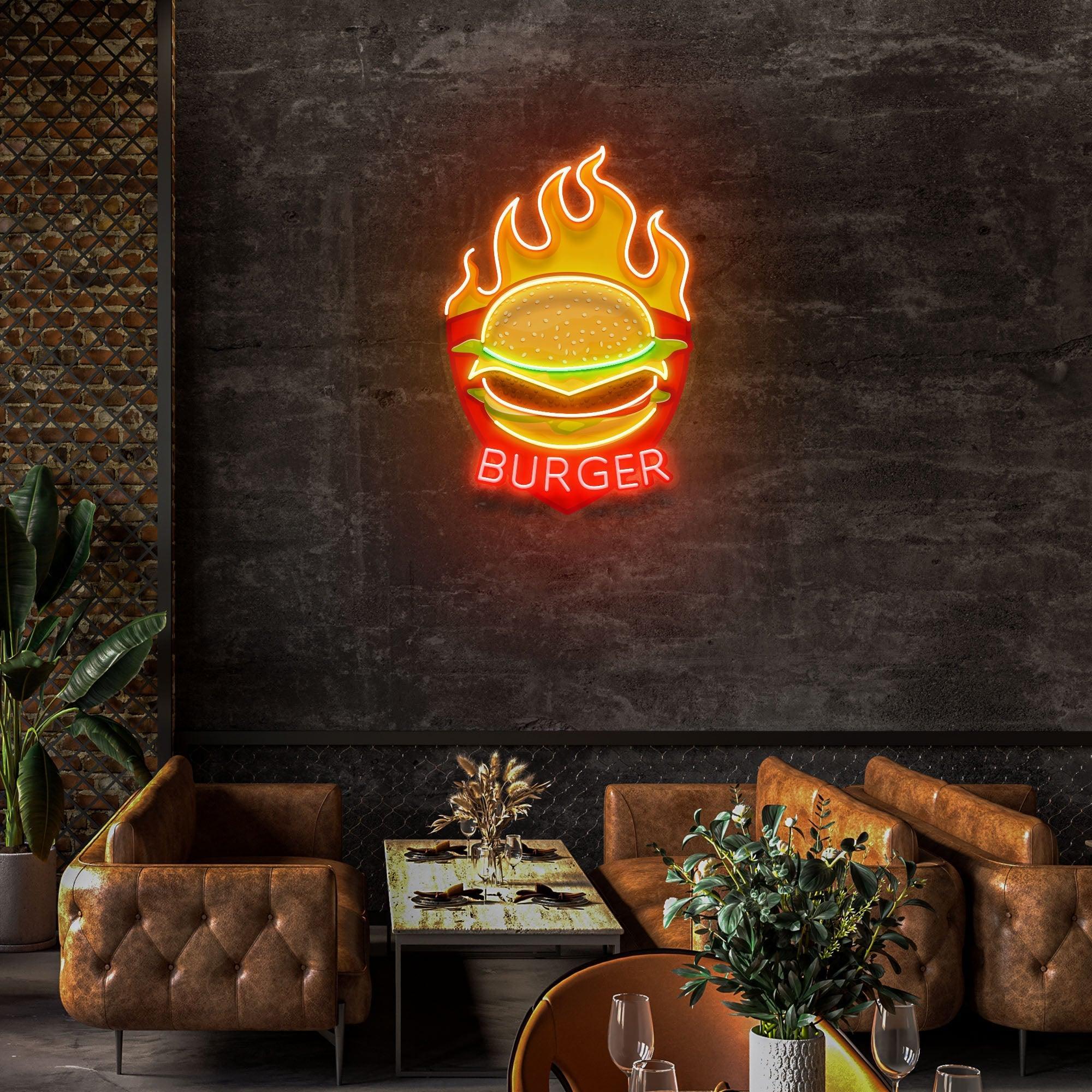 Custom Name Restaurant Fast Food Burger Led Neon Sign Light - Neonbir