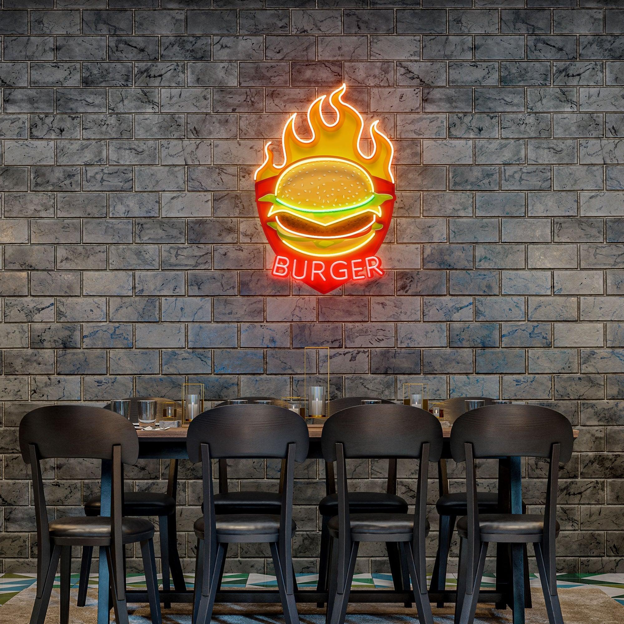 Custom Name Restaurant Fast Food Burger Led Neon Sign Light - Neonbir