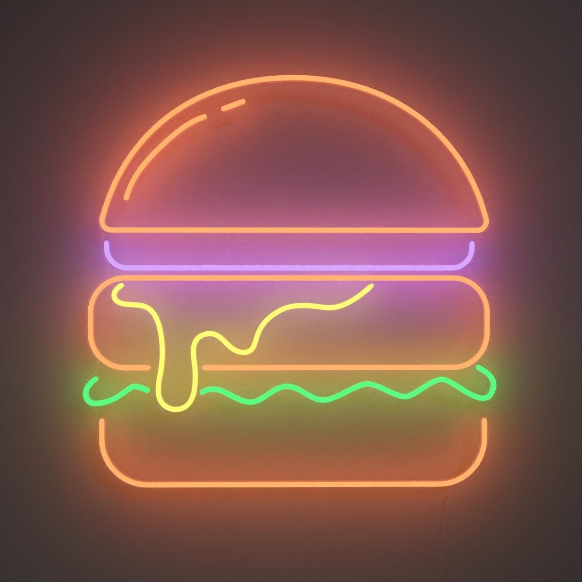 Burger, Neon Tabela - Neonbir