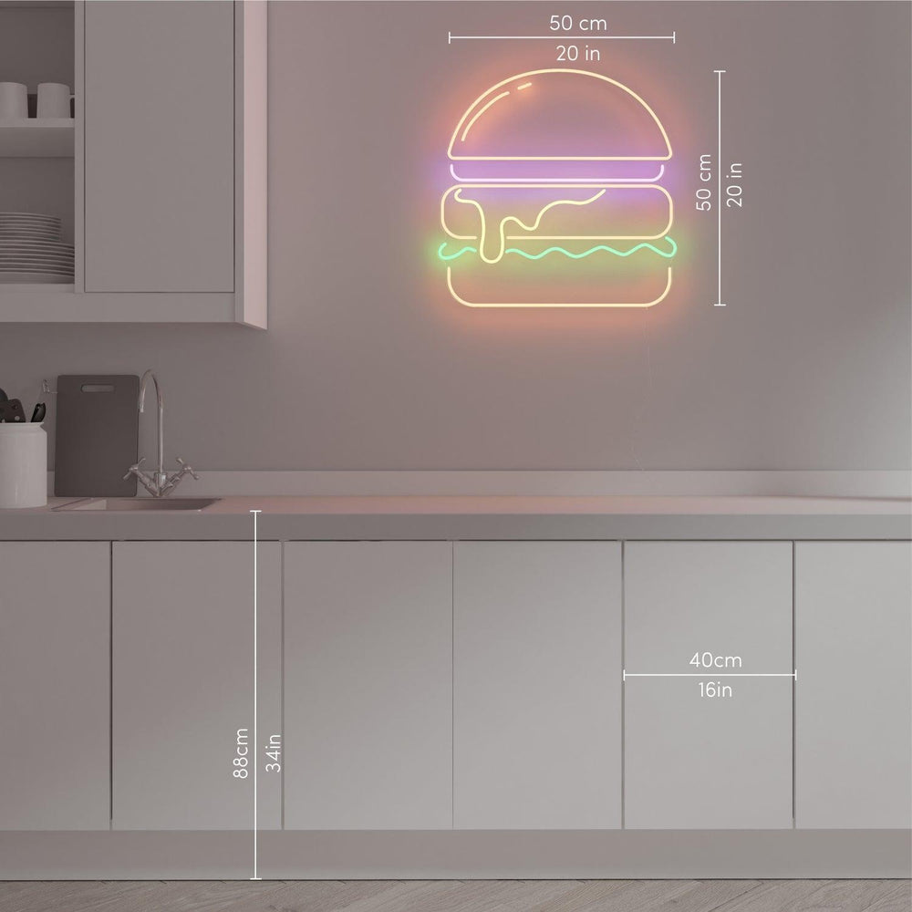 Burger, Neon Tabela - Neonbir