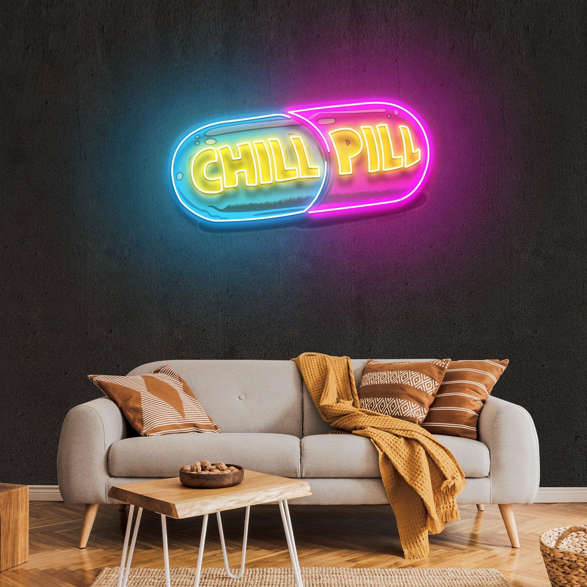 Chill Pill Artwork Led Neon Sign Light - Neonbir