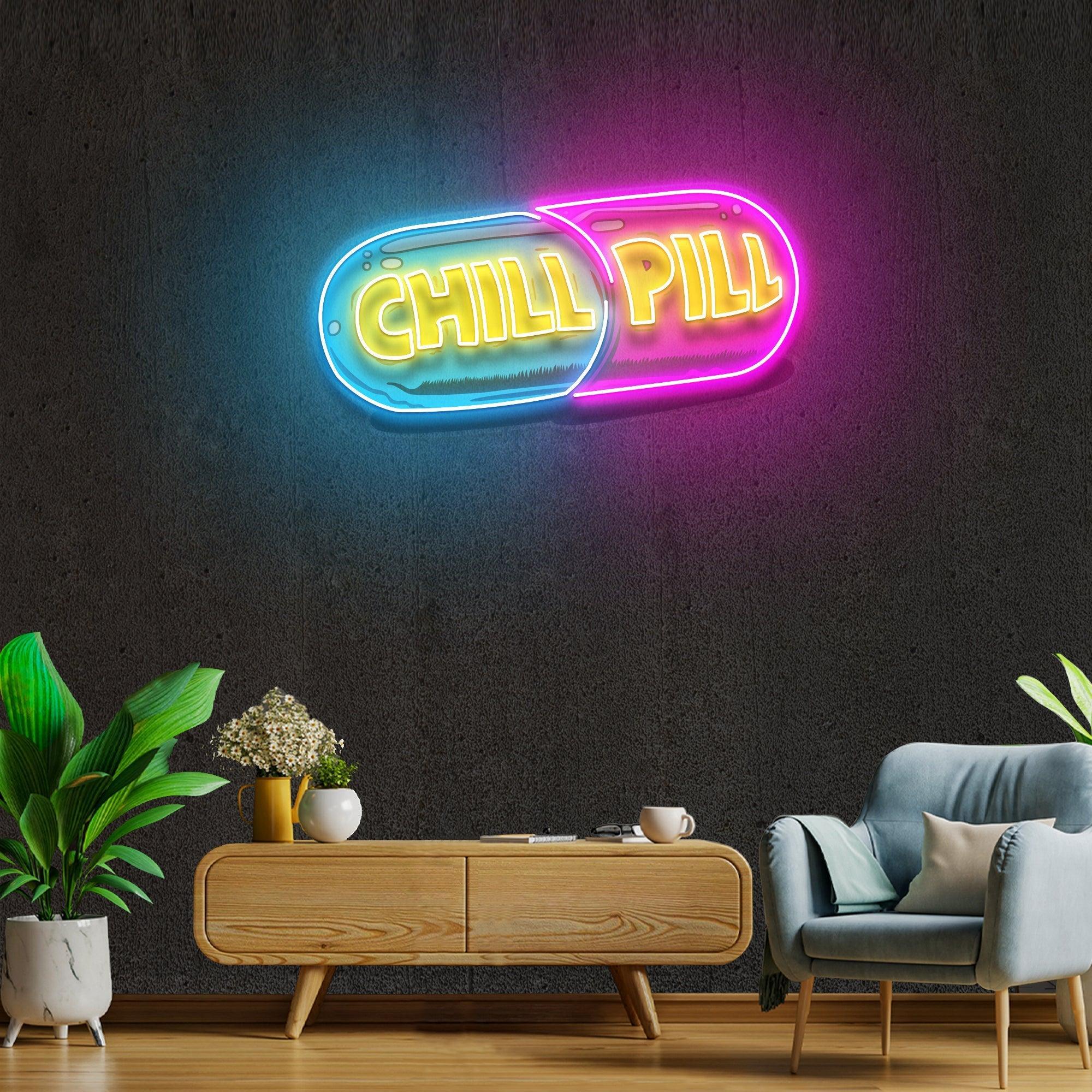Chill Pill Artwork Led Neon Sign Light - Neonbir