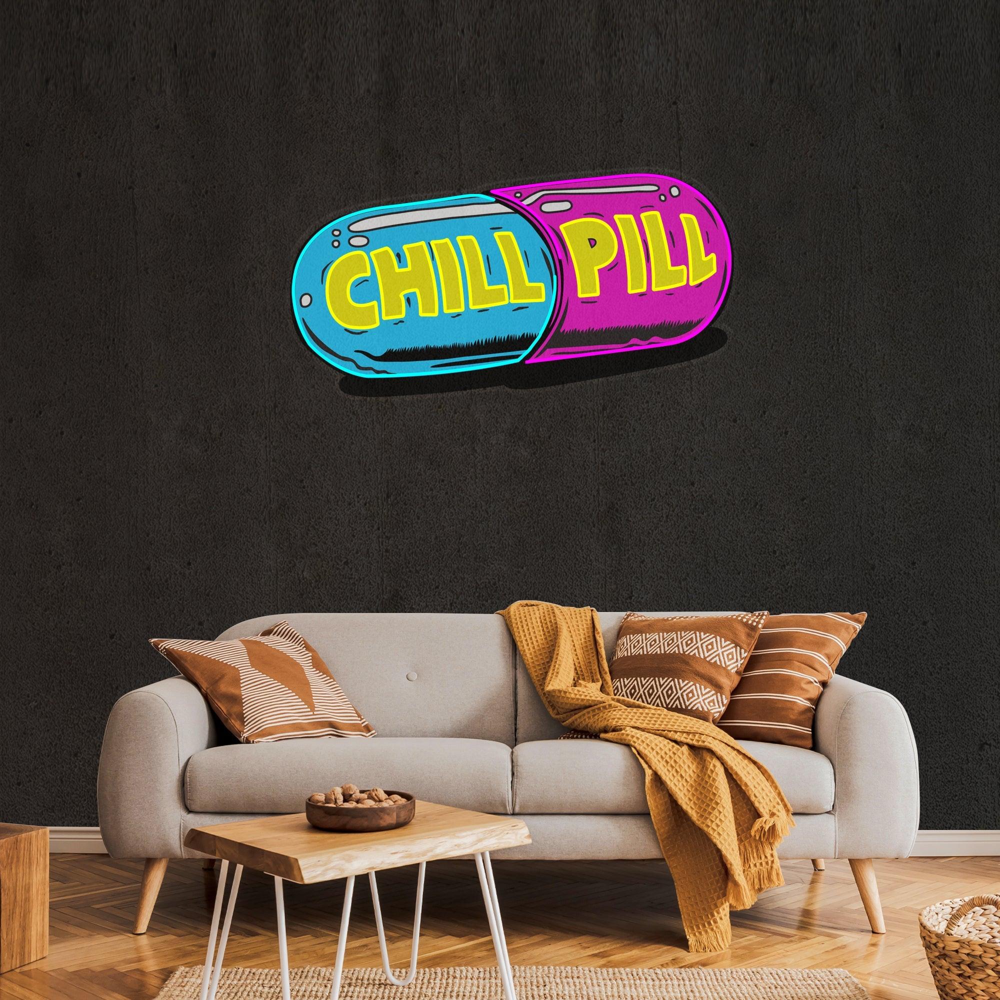 Chill Pill Artwork Led Neon Sign Light - Neonbir