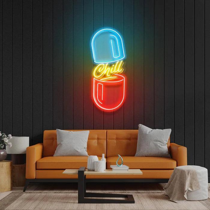 Chill Yazılı Tablet Kapsül İlaç - Neonbir