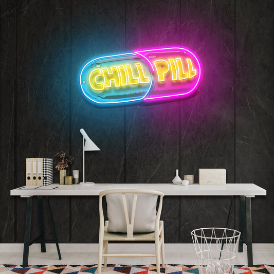 Chill Pill Artwork Led Neon Sign Light - Neonbir