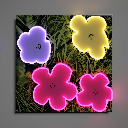 Flowers by Andy Warhol - Neon Tabela - Neonbir