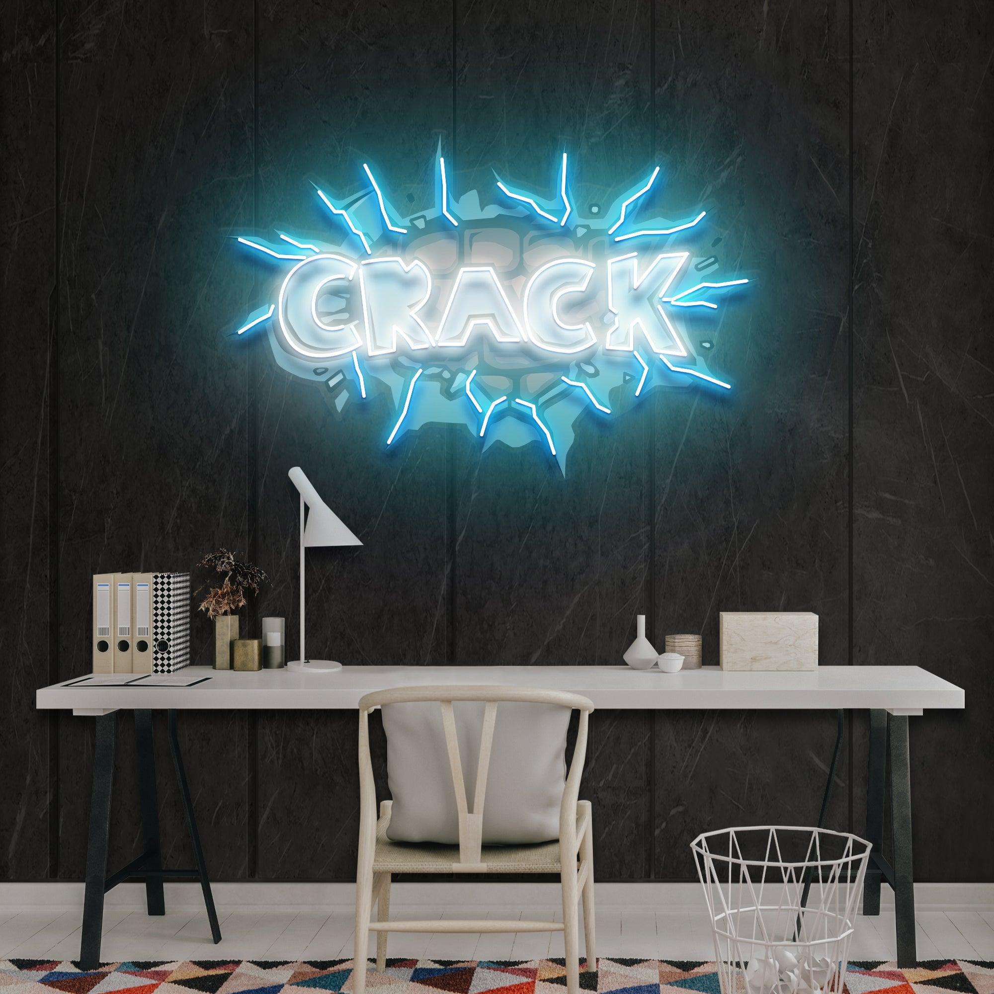 Crack Artwork Led Neon Sign Light - Neonbir