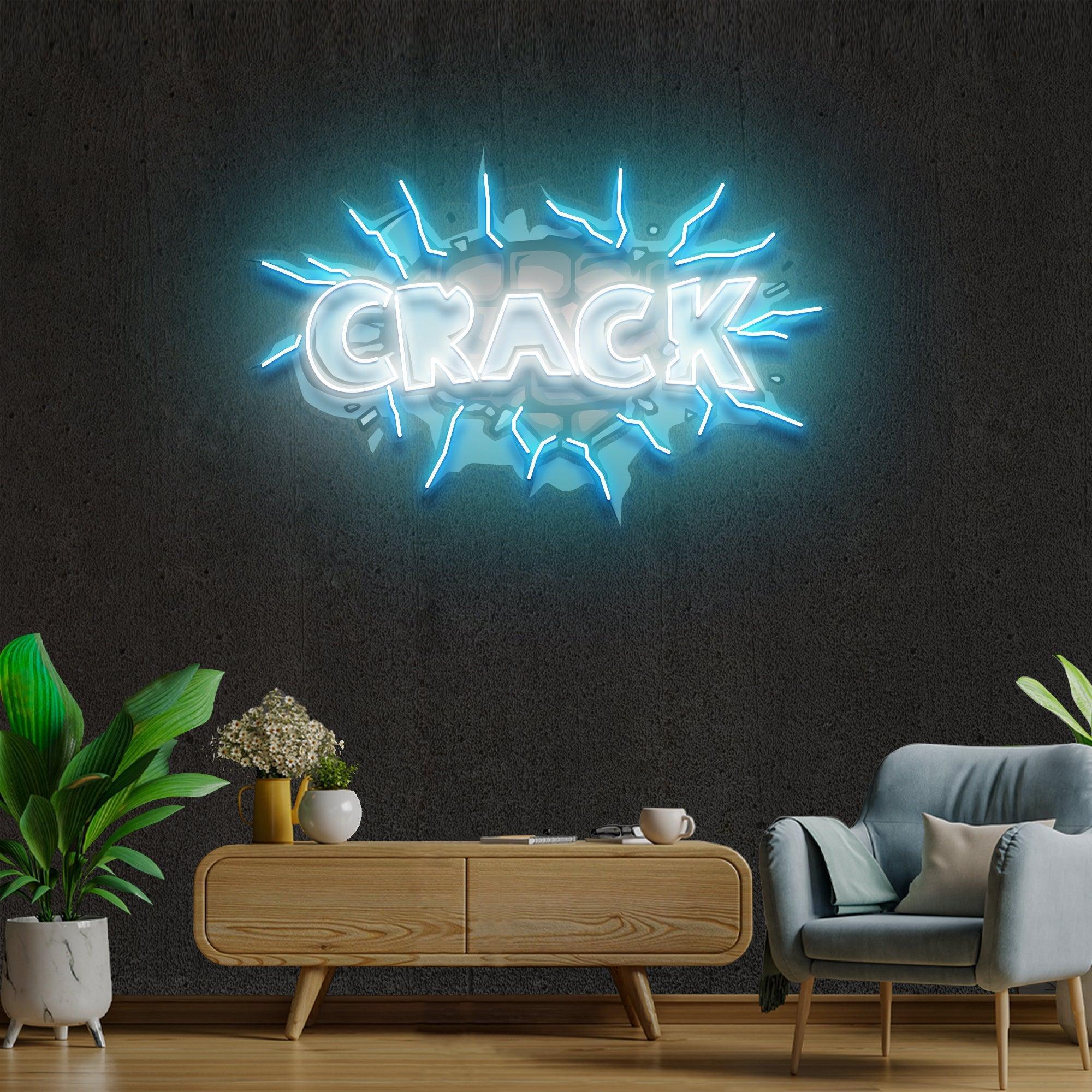 Crack Artwork Led Neon Sign Light - Neonbir