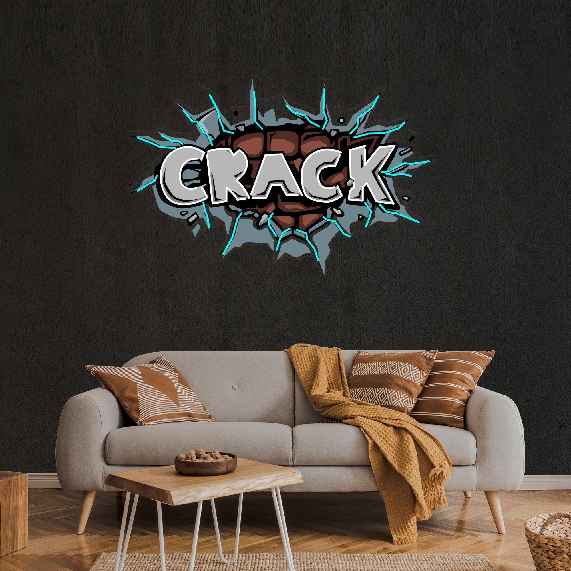 Crack Artwork Led Neon Sign Light - Neonbir