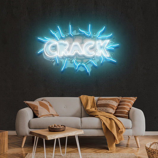 Crack Artwork Led Neon Sign Light - Neonbir