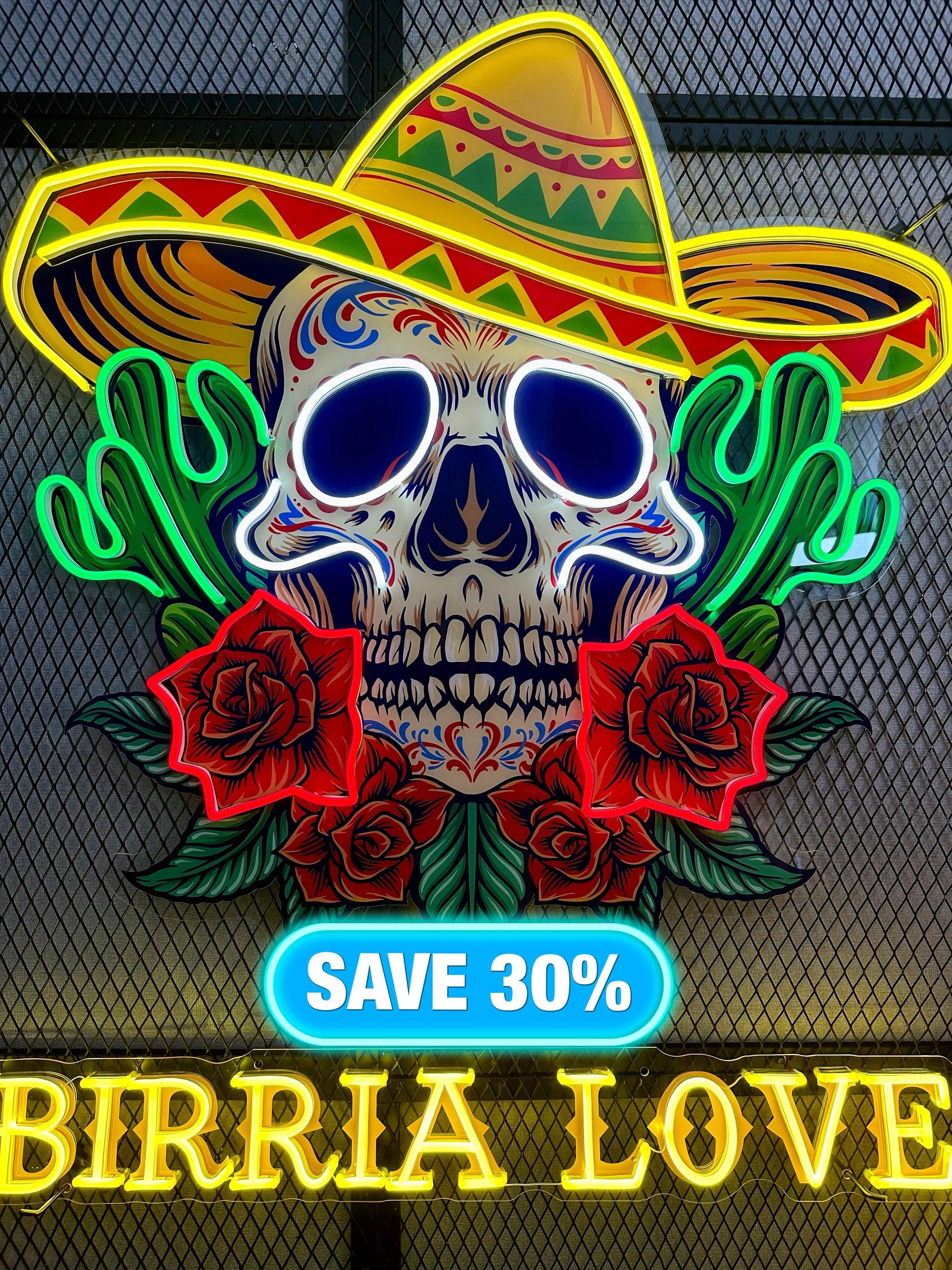 Custom Name Mexican Food Restaurants Decor Artwork - Neonbir