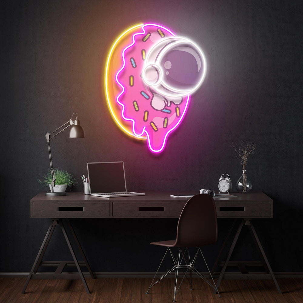 Donut Astronaut Art work Led Neon Sign Light - Neonbir