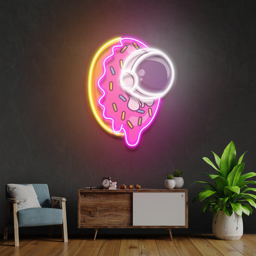 Donut Astronaut Art work Led Neon Sign Light - Neonbir