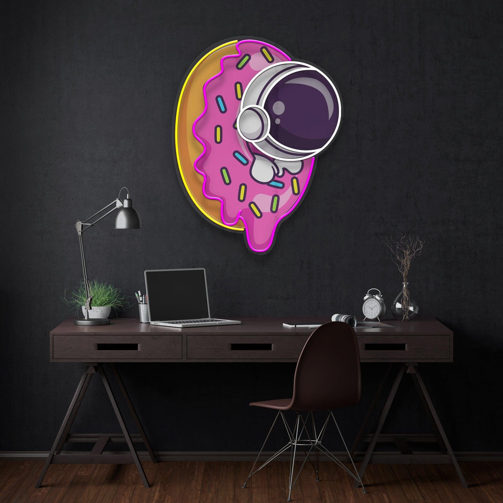 Donut Astronaut Art work Led Neon Sign Light - Neonbir