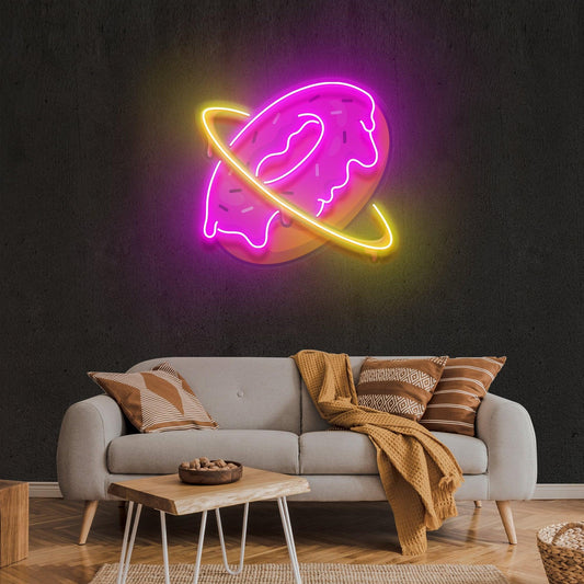 Doughnut Planet Artwork Led Neon Sign Light - Neonbir