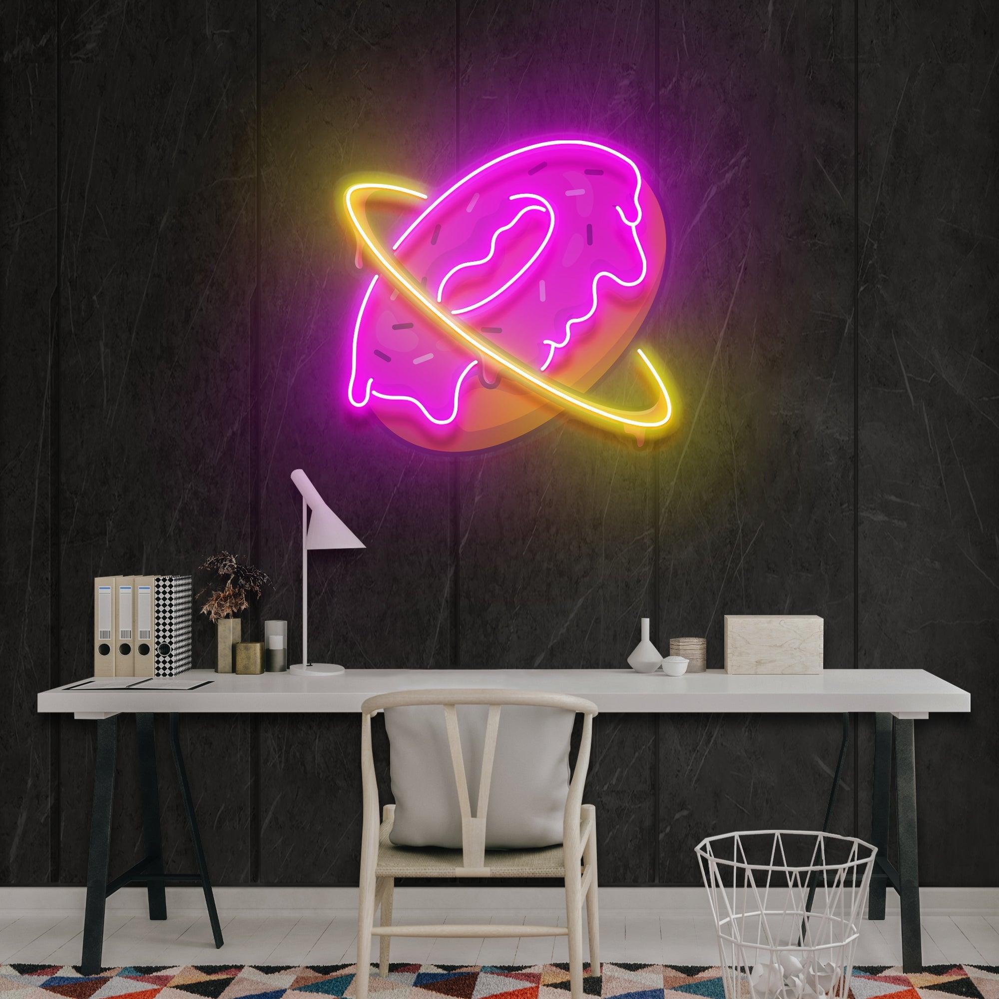 Doughnut Planet Artwork Led Neon Sign Light - Neonbir