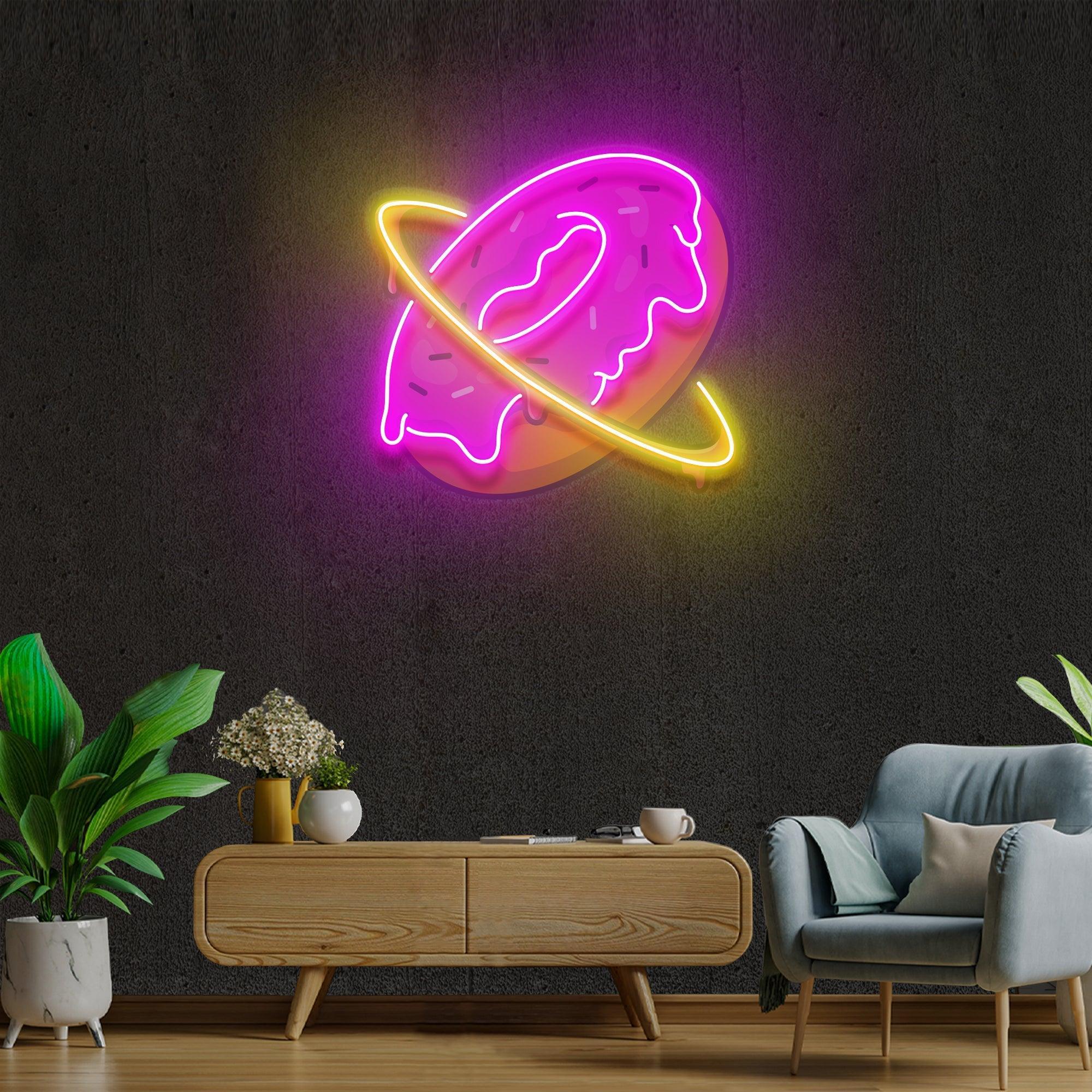 Doughnut Planet Artwork Led Neon Sign Light - Neonbir