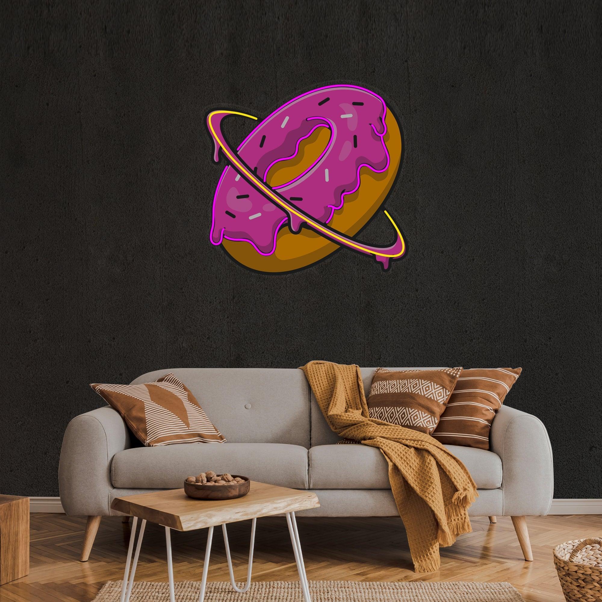 Doughnut Planet Artwork Led Neon Sign Light - Neonbir