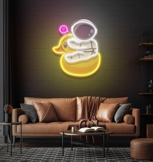 Duck Astronaut Art work Led Neon Sign Light - Neonbir