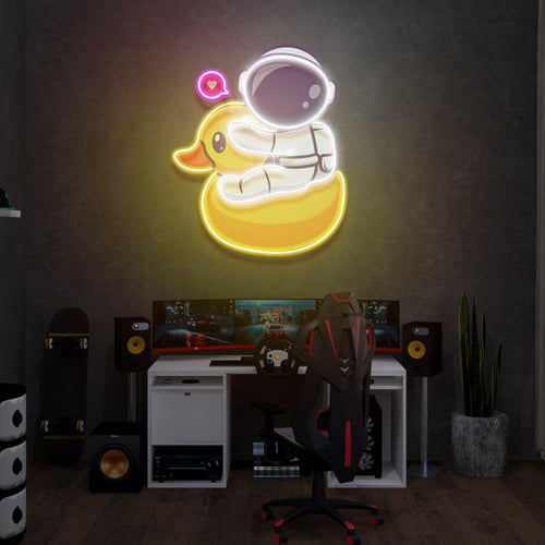 Duck Astronaut Art work Led Neon Sign Light - Neonbir