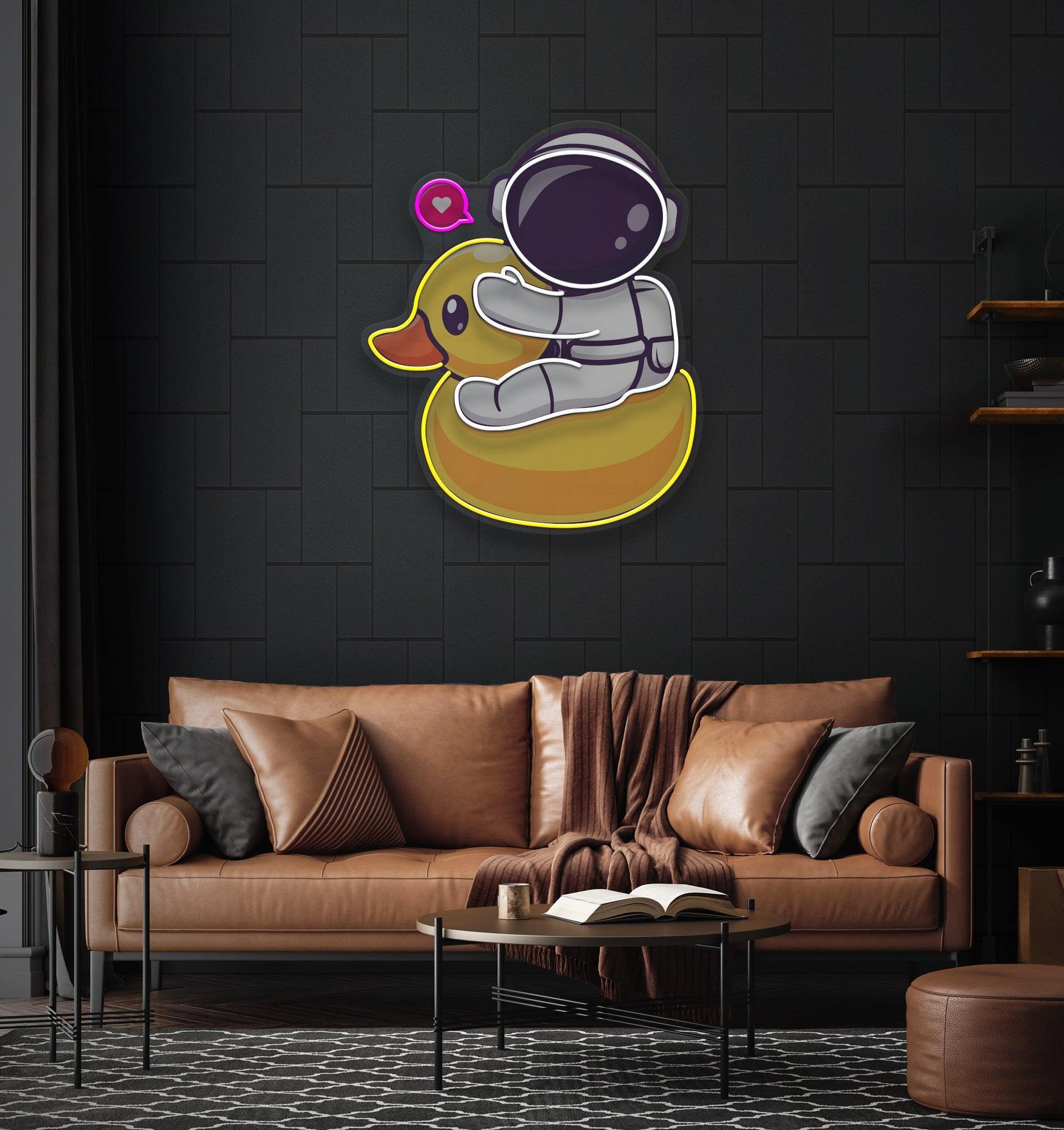 Duck Astronaut Art work Led Neon Sign Light - Neonbir