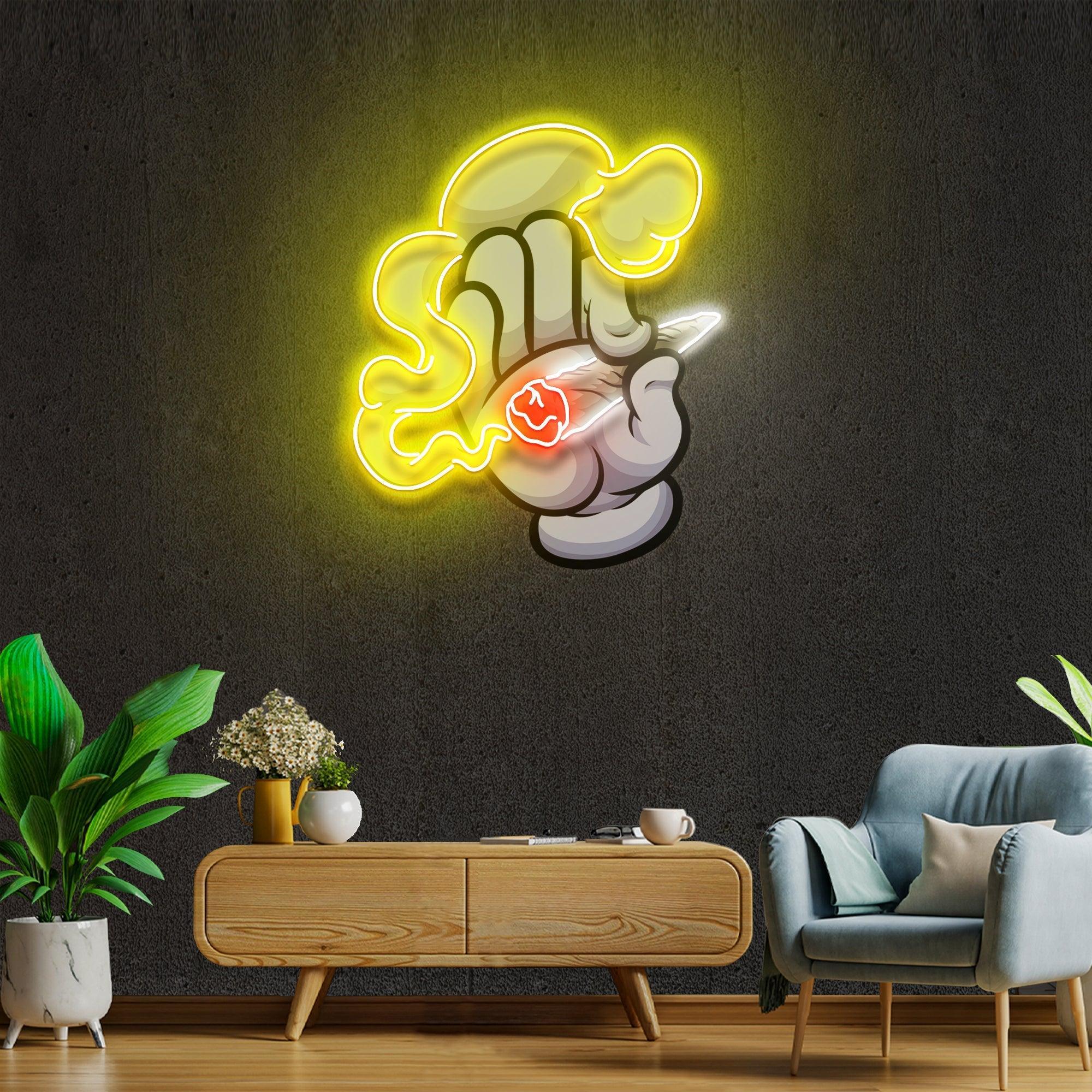 Hand Smoke Artwork Led Neon Sign Light - Neonbir