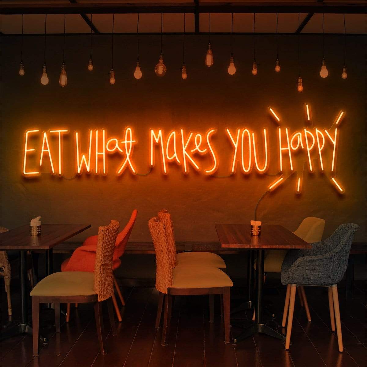 Eat What Makes You Happy - Neon Tabela