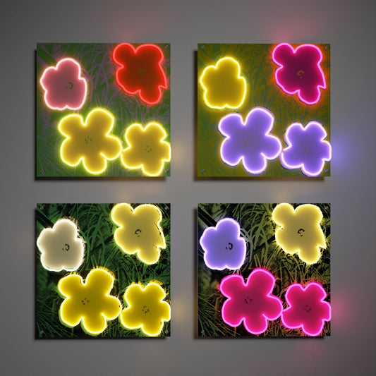 Flowers Deluxe by Andy Warhol - Neon Tabela - Neonbir