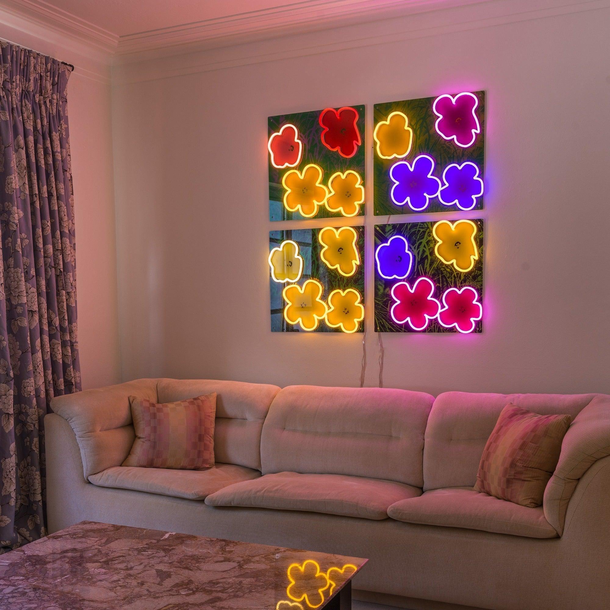 Flowers Deluxe by Andy Warhol - Neon Tabela - Neonbir