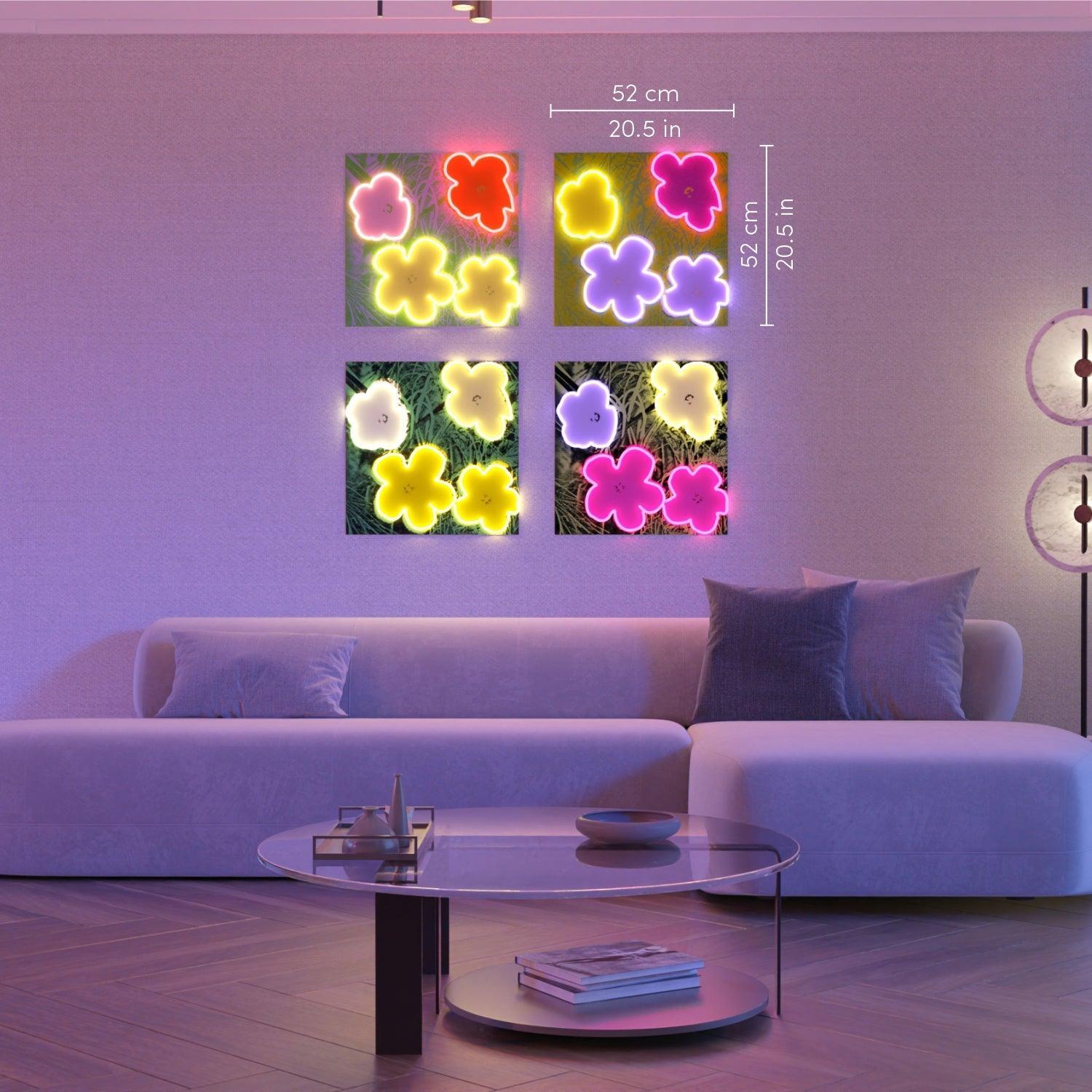 Flowers Deluxe by Andy Warhol - Neon Tabela - Neonbir
